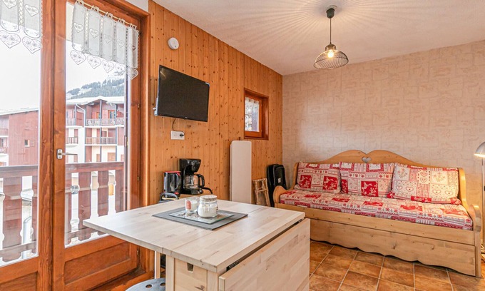 Aussois Apartamento | Estudio Cabina 3 pers, 22m², Suroeste con Balcón