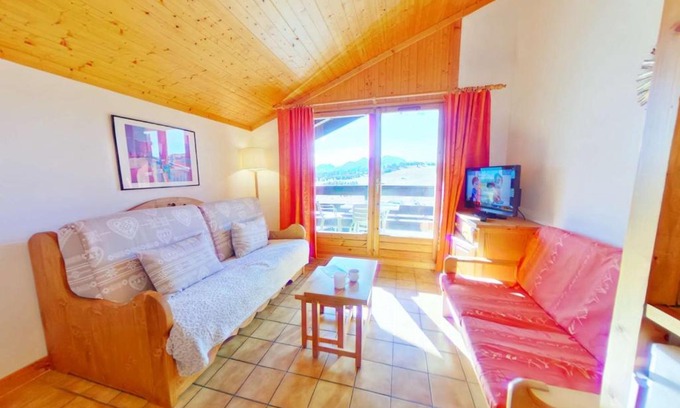 Les Saisies Apartamento | Studio cabine pour 5 pers, proche centre et pistes, balcon sud – Les Saisies - FR-1-594-78