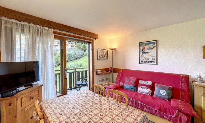 Combloux Apartamento | Studio cabine proche centre Combloux, 4 pers, balcon, parking - FR-1-560-53