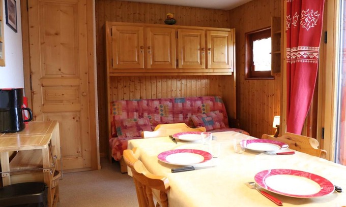 Aussois Apartamento | Studio cabine rénové 4 pers avec balcon, proche des pistes, à Aussois. - FR-1-508-270
