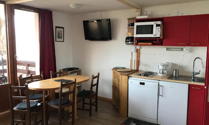 Vallandry Apartamento | Studio chaleureux à Vallandry, 4 pers., proche pistes et commerces, animaux admis - FR-1-411-359