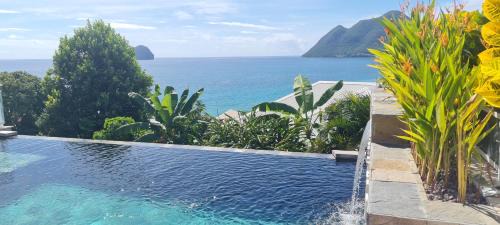 Le Diamant Apartamento | studio cosi, jardin privé, vue magique depuis piscine à débordement de la résidence