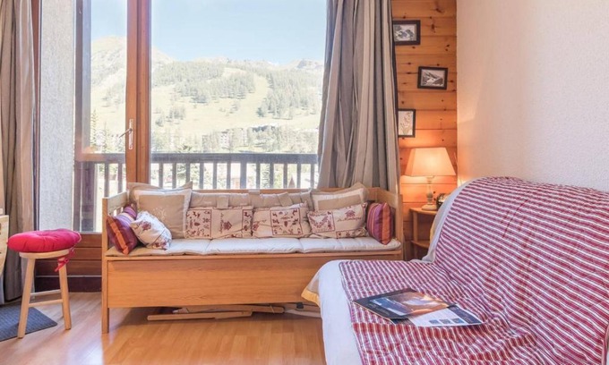 Montgenevre Apartamento | Studio cosy avec balcon sud, 3 couchages, Montgenèvre, skis aux pieds, Wifi et ménage inclus - FR-1-330D-14