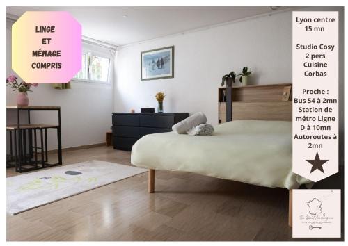 Corbas Apartamento | Studio frais & cosy Lyon - Eurexpo - LDLC Arena - Groupama Stadium - Eurexpo - 15mn Lyon