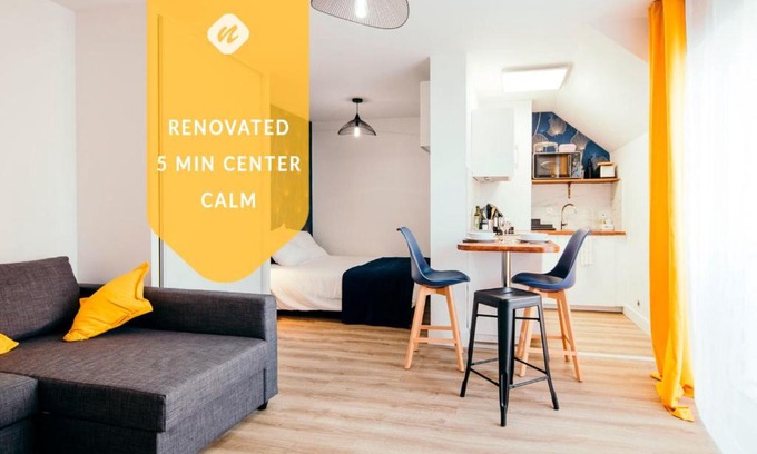 Saint-Nazaire Apartamento | Studio Méan near Airbus and Chantiers Atlantique - wifi - parking