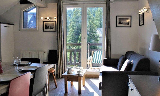 Risoul Apartamento | Studio mezzanine renouvé 6 pers, proche commodités et téléski, avec balcon sud/est et casier à ski - FR-1-330-506