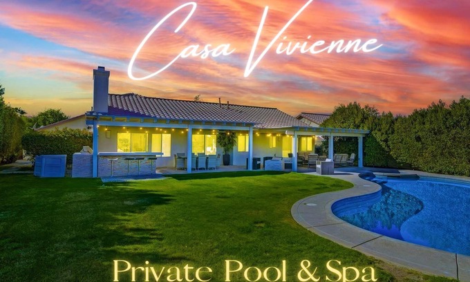 Rancho Ocatillo Casa | Stunning 5 Star Home Retreat Private Pool Spa BBQ 4 BR