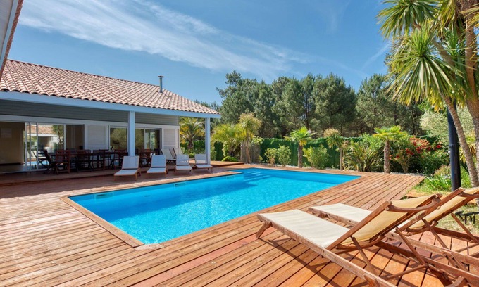 Vensac Villa | Preciosa casa de vacaciones privada con piscina privada, WIFI, TV, terraza y aparcamiento