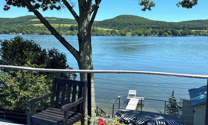 Richfield Springs Casa | Stunning Lakefront Home w/ Mountain Views - Only 13 miles to Cooperstown, NY