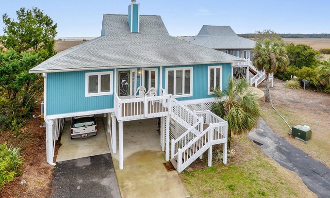 Oceanmarsh Subdivision Casa | Impresionante vista al mar y al pantano - ¡Carrito de golf incluido!