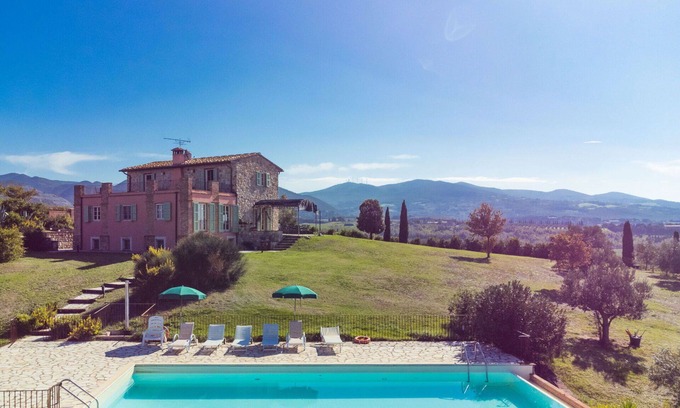 Santa Luce Villa | Casa de vacaciones privada con piscina privada, TV, terraza, vista panorámica, aparcamiento