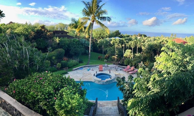 Wailea Casa | Vista espectacular Casa con piscina Spa, totalmente equipada en 1 Acre minutos a la playa