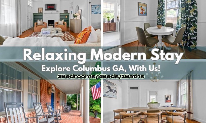 Columbus Casa | Stylish 3BR Retreat w/Porch, Garden & Fire Pit