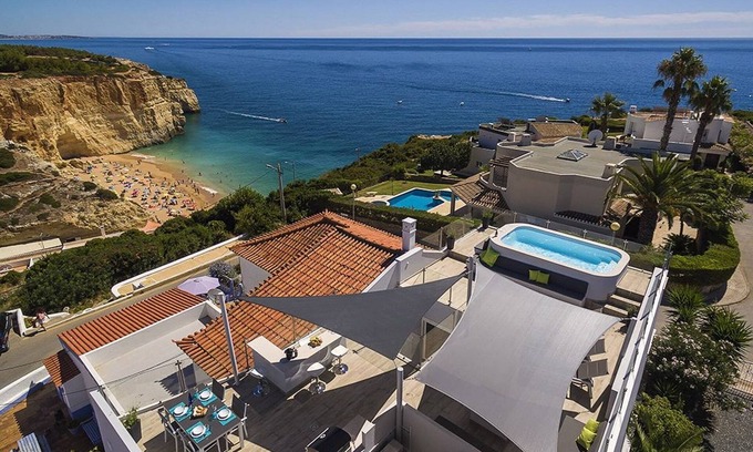 Benagil Villa | Stylish & Modern Carvoeiro Villa | 2 Bedrooms | Villa Benagil | Stunning Views & Roof Terrace with Private Heated Pool | Algarve
