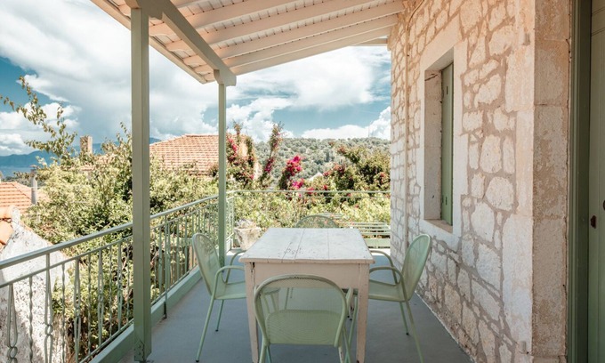Spartochori Apartamento | Stylish, private suite at village centre, WiFi, pool, walk to amenities