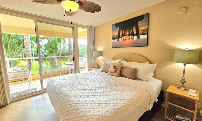 Kihei Condominio | Resort Style Condo- Full Kitchen, WiFi, AC- Walk to Beach and Shops