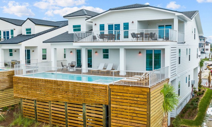 Bay County Casa | Sundial: Massive 9 BR Home- Sleeps 26, Beachfront, Priv. Pool, Pet friendly!