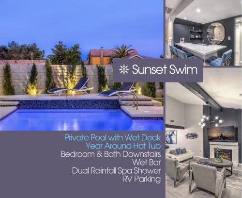 Green Valley North Casa | Sunset Swim, Luxury Vegas Villa with Pool, Hot Tub