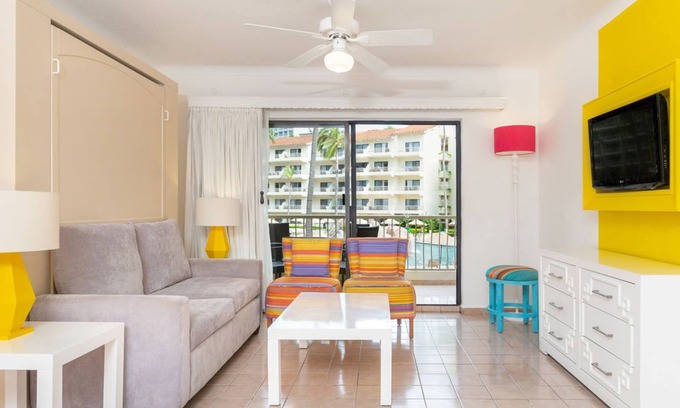 Fluvial Vallarta Condominio | Sunset Views & Resort Perks! 2BR Oceanfront Suite in PV’s Heart