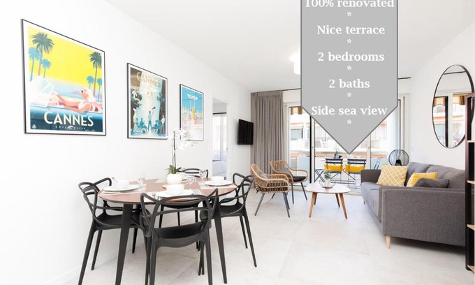 Cannes City Centre Apartamento | Superb 2 beds 2 baths next to Martinez Hotel