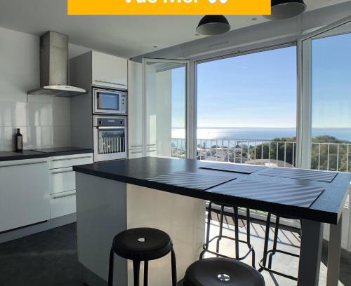 Rive Droite Apartamento | Superbe appartement avec une vue mer panoramique