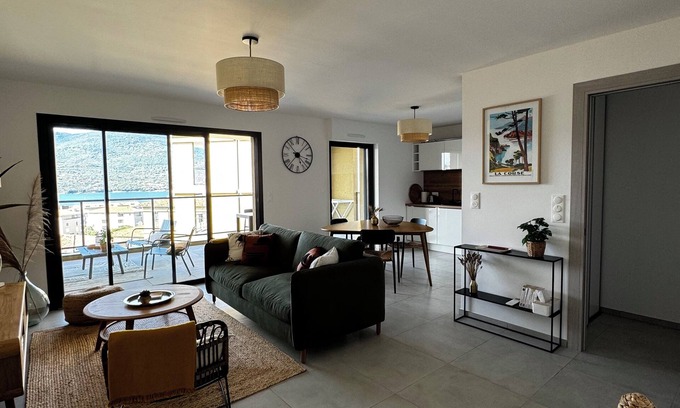 Propriano Apartamento | Superbe Appartement T3 Neuf Avec Terrasse vue mer - 6 Couchages