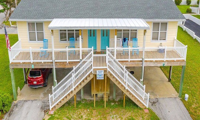 Emerald Isle Casa | Surf Sounds Almost Oceanfront, Newly Updated, Beach Access Across the Street