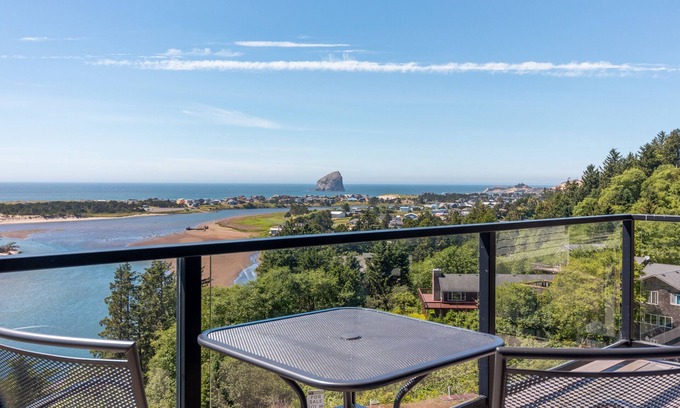 Pacific City Casa | Sweeping Panoramic Ocean/River Views at this Pet Friendly Home, Community Pool