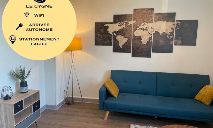 Bourges Apartamento | T2 4 pers face gare SNCF Appart Hotel le Cygne 4