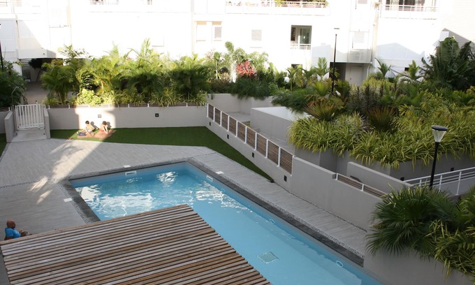 L'Ermitage-les-Bains Apartamento | Apartamento T2 con piscina Hermitage a 150 m de la laguna.