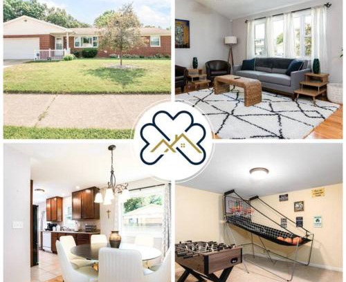 South Bend Apartamento | TDJ Getaway 4BR Home with game room