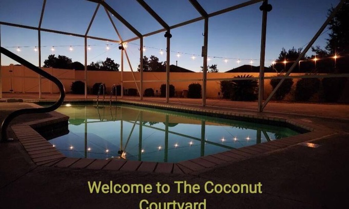 The Villages Casa | The Coconut Courtyard private pool, themed, modern