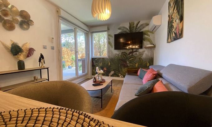 Blagnac Apartamento | Le Jungle : T2 avec Jardin et Jacuzzi