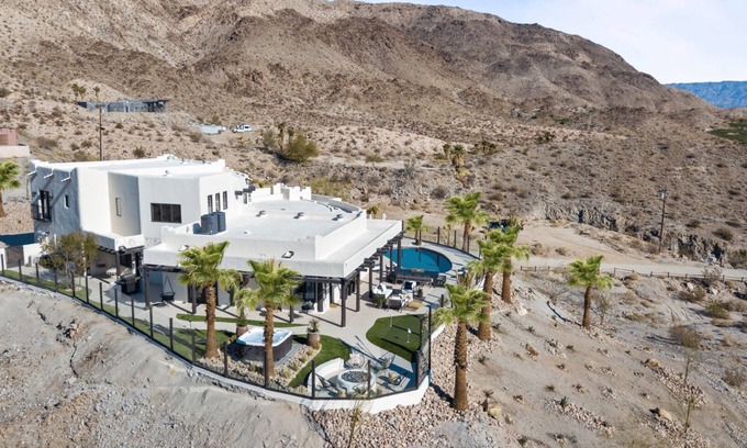 Palm Desert Casa | The Summit - Scenic Mountainside Villa with Movie Theater and Private Pool w/Sunset Views