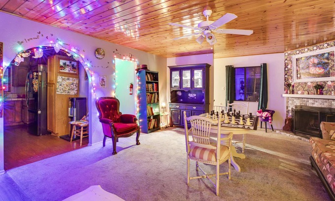 Frazier Park Casa | Themed Gated Retreat with Media Room, Large Deck & Fenced Dog-Friendly Yard