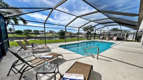 Cape Coral Villa | Timeout -south facing terrace with large pool