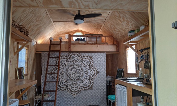 Edgar Apartamento | Cabaña Boho Tiny House - Retiro en el lago del norte de Florida