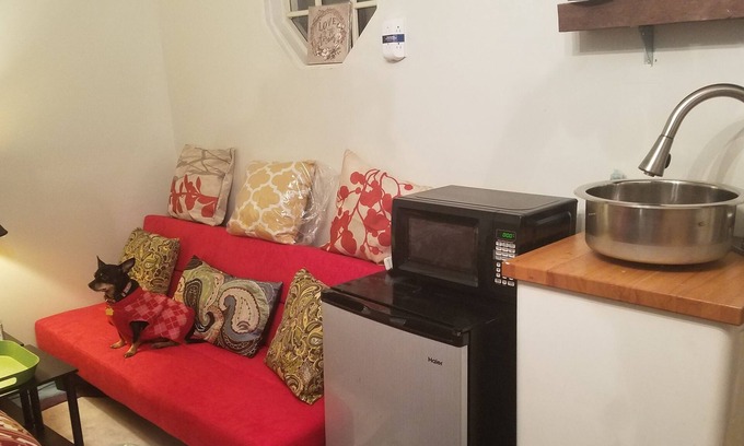 Atlanta Casa | Tinyhouse ubicado en el patio trasero de la propiedad cercada.