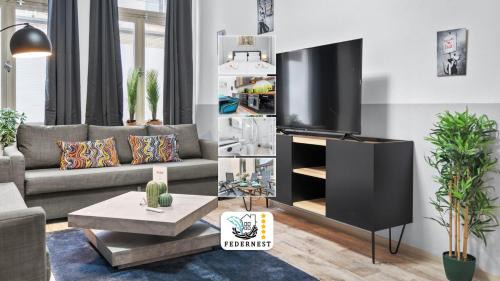 Ruhrort Apartamento | Tolles Design, hochwertig, Vollausstattung, 3 Zimmer, großes Bad & Gäste-WC, große Küche, 3 x Smart TV, 11 min zum Hbf Duisburg