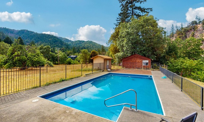 Willow Creek Casa | Tranquil riverfront getaway, private pool, seasonal fruit trees, & fishing