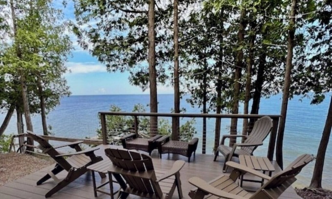 Gills Rock Casa | TREEBROOK Luxury Waterfront 5 BR 3 BA home Stunning Views, Decks, and Fire Pit