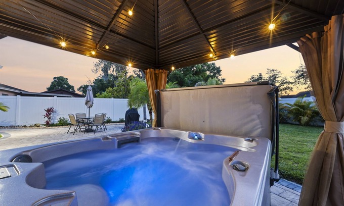 Lakeland Casa | Tropical Fenced Paradise, Hot Tub, & Home Theater