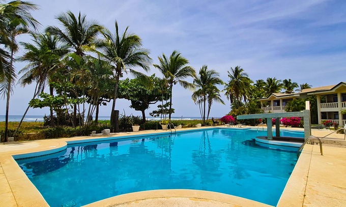 Junquillal Condominio | Tropical oceanfront condo in Junquillal, WIFI, washer/dryer, AC, large kitchen.