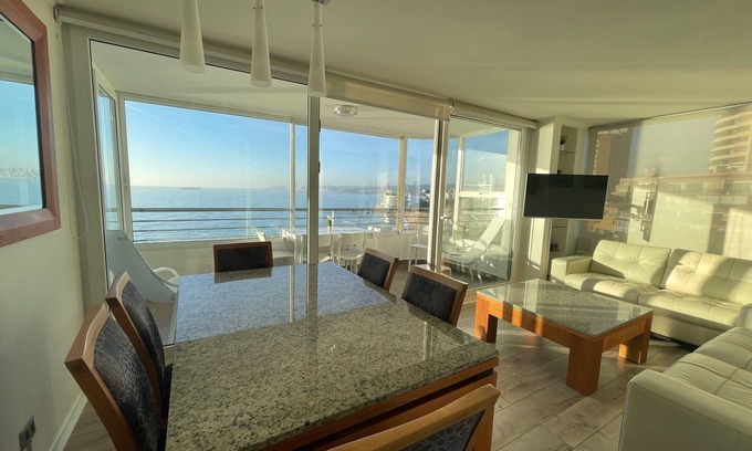 Vina del Mar Apartamento | Mejor vista al mar confort y ubicación