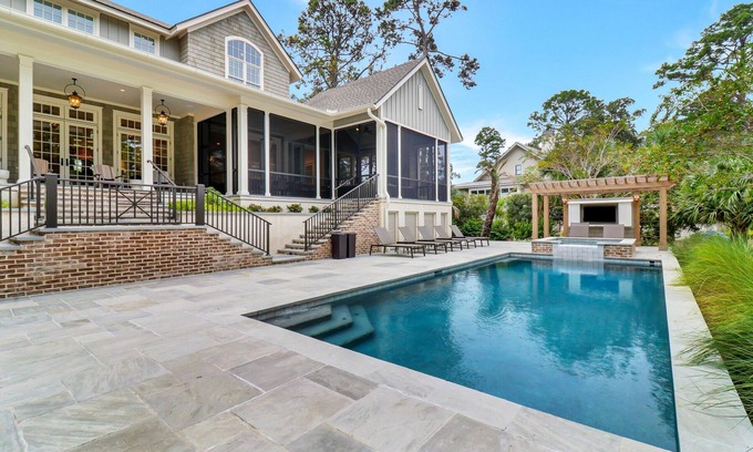 Oceanside Casa | Ultra Luxe Home, Pool & Spa, Screened Porch, 5 Min Walk to Beach