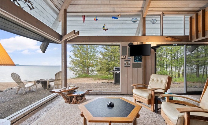 Frankfort Casa | Unique Crystal Lake Front Home - Near Platte River & Pt. Betsie!