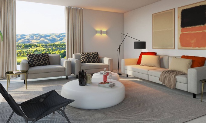Vila Nova De Cacela Apartamento | Unwind on the shaded terrace overlooking the lush gardens and pool.