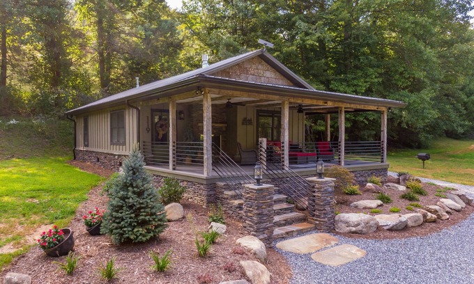 Linville Casa | Up the Creek - single level modern farmhouse