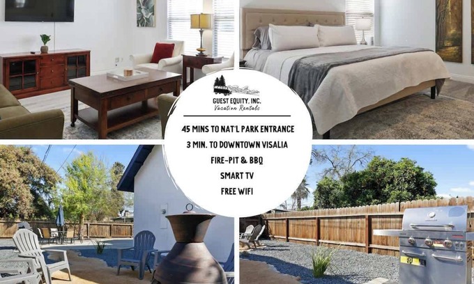 Visalia Casa | Uptown Villa with backyard BBQ & Chimenea!