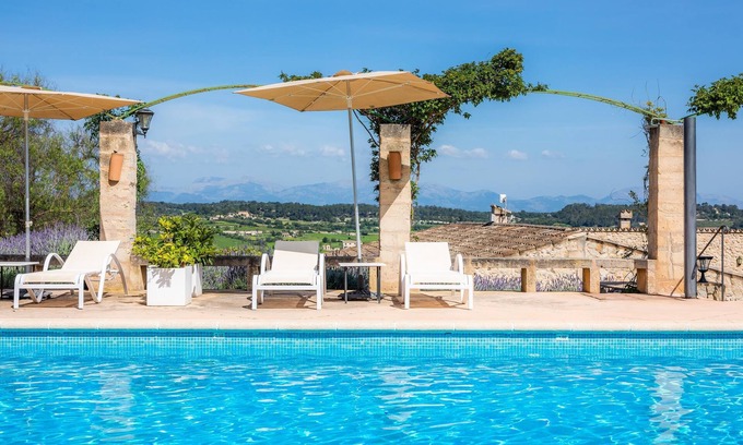 Lloret de Vistalegre Casa | "Sa Rota den Palerm 2" con vistas a la montaña, piscina, Wi-Fi, jardín y terraza